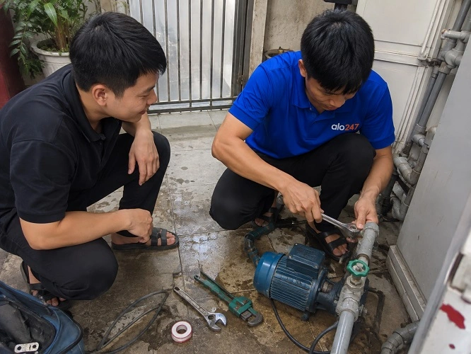 Thợ alo247 sửa máy bơm nước tại nhà khu vực Hà Nội