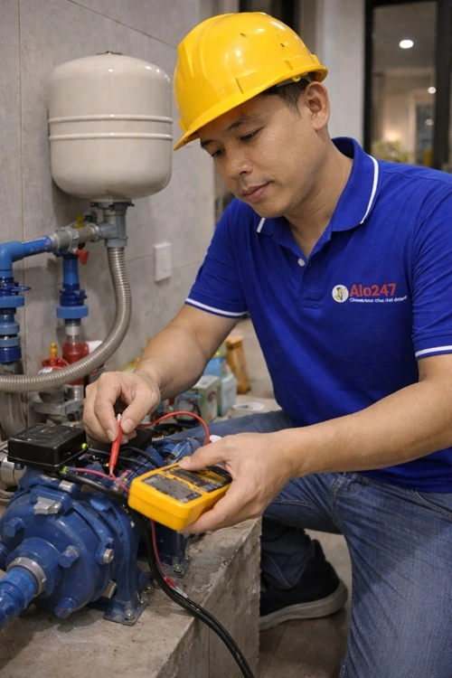 thợ alo247 kiểm tra máy bơm