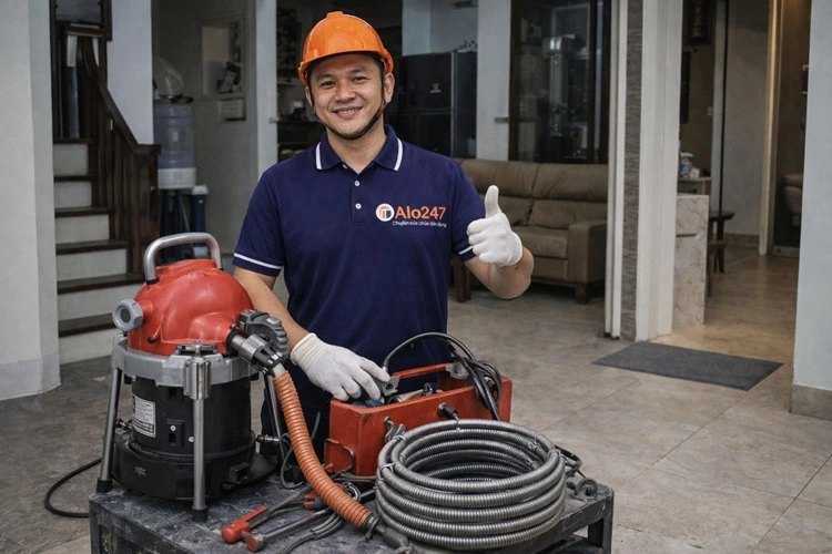 thợ làm dịch vụ thông tắc alo247