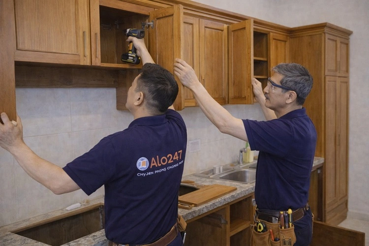 thợ alo247 lắp đặt tủ bếp
