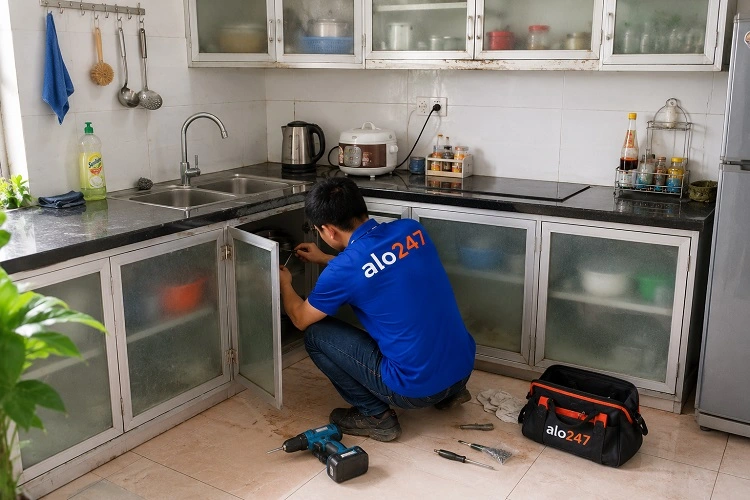 thợ sửa tủ bếp alo247