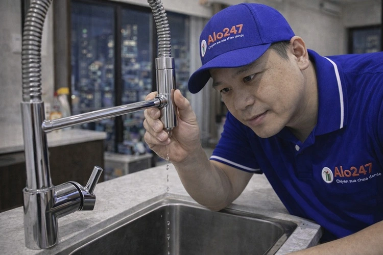thợ alo247 kiểm tra vòi nước bị rỉ