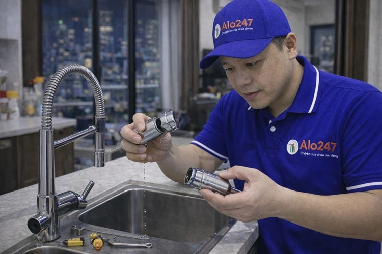 thợ alo247 sửa vòi nước chậu rửa bát