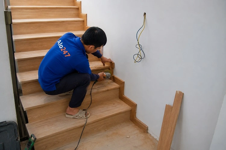 Alo247 cải tạo cầu thang gỗ