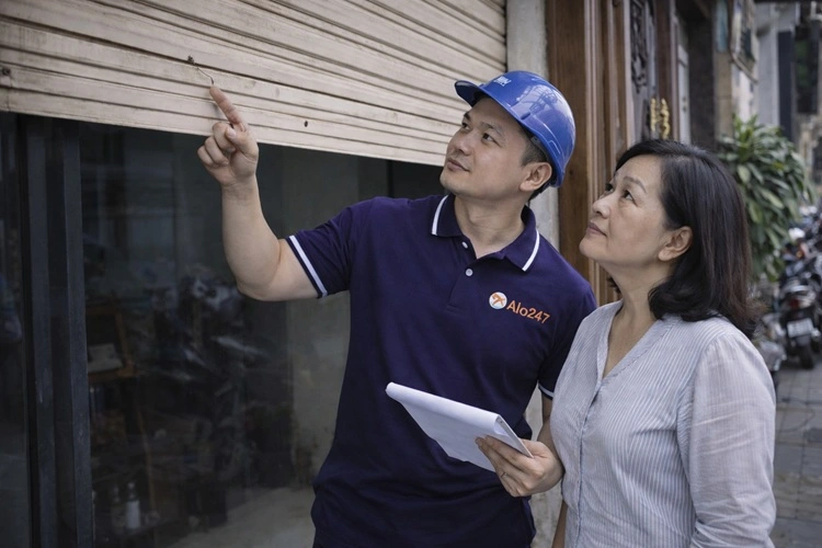 khảo sát cửa cuốn bị kẹt