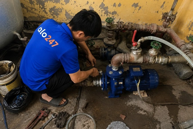 Alo247 dịch vụ sửa chữa máy bơm tận nơi tại  Đống Đa