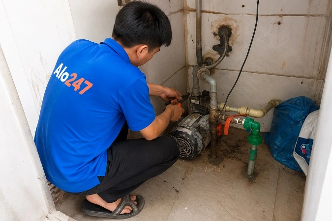 Thợ alo247 sửa máy bơm nước tại nhà phường Hoàng Mai