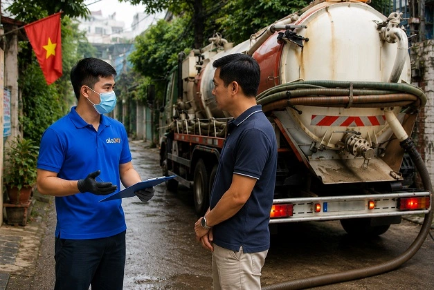 Alo247 dịch vụ hút bể phốt chuyên nghiệp và sạch sẽ tại Ba Đình