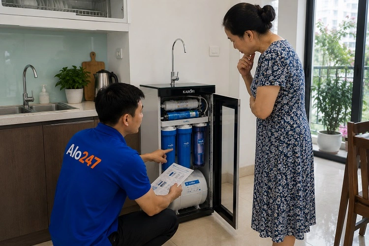 Thợ alo247 báo phương án sửa máy lọc nước tại Cầu Giấy