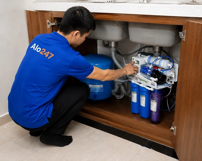Thợ alo247 sửa máy lọc nước ra nước thải nhiểu tại Hà Đông