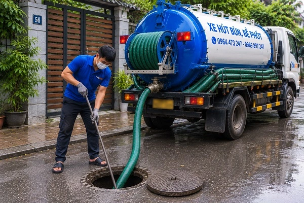 Thợ alo247 thi công hút bể phốt tại Chương Mỹ
