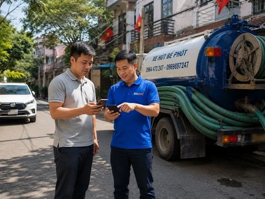 Thợ alo247 tư vấn phương án hút bể phốt phù hợp cho khách hàng tại Thanh Oai