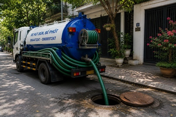 Xe hút bể phốt công nghệ chân không chuyên dụng của Alo247