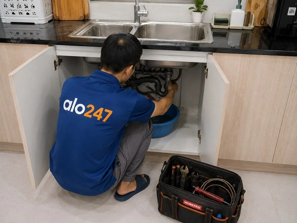 Alo247 Dịch vụ thông tắc bồn rửa chén bát triệt để uy tín tại Thanh Xuân