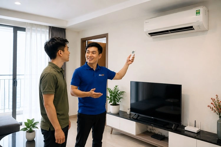 Thợ alo247 bàn giao sau khi xử lý lỗi thiết bị