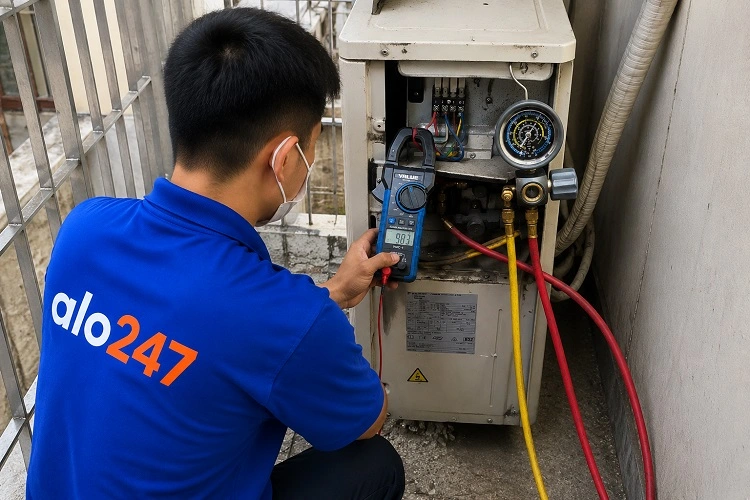 Thợ alo247 bơm gas điều hoà tại Hà Nội