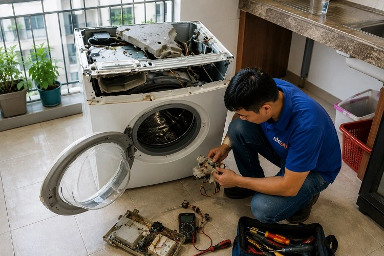 Thợ alo247 sửa chữa máy giặt tại nhà Long Biên