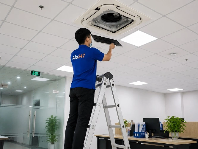 Thợ alo247 sửa điều hoà âm trần tại Đông Anh