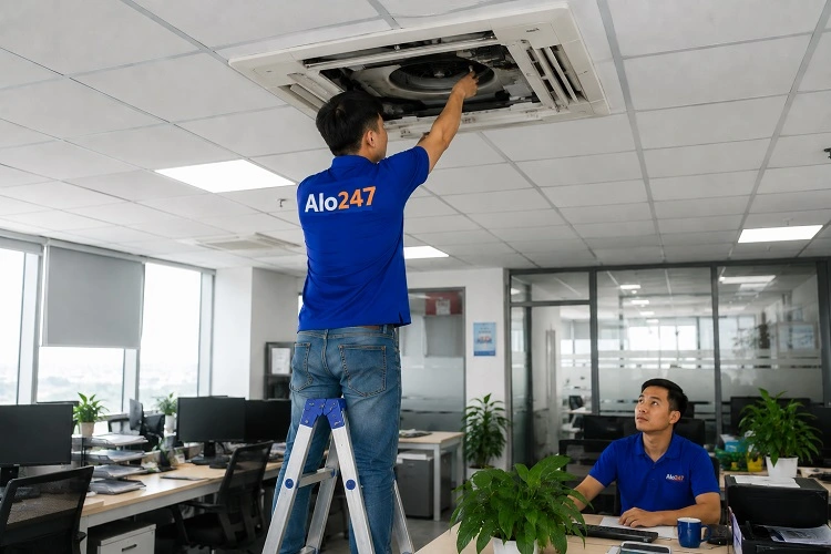 Thợ alo247 sửa điều hoà âm trần tại Long Biên
