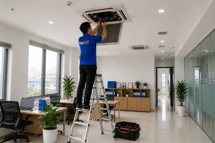 Thợ alo247 sửa điều hoà âm trần tại Thanh Trì