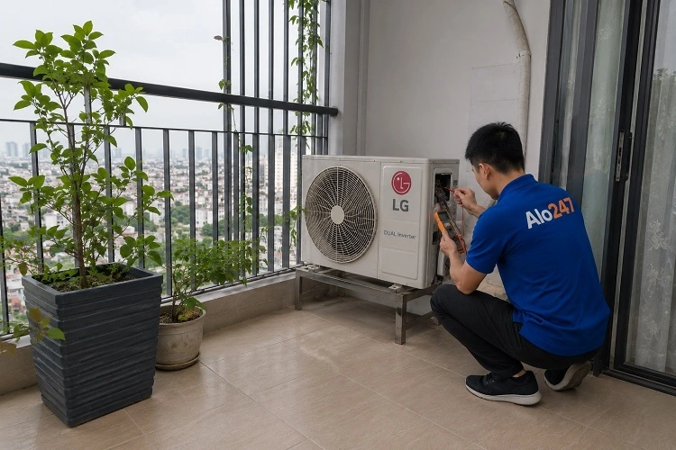 Thợ alo247 sửa điều hoà không mát tại Hà Đông