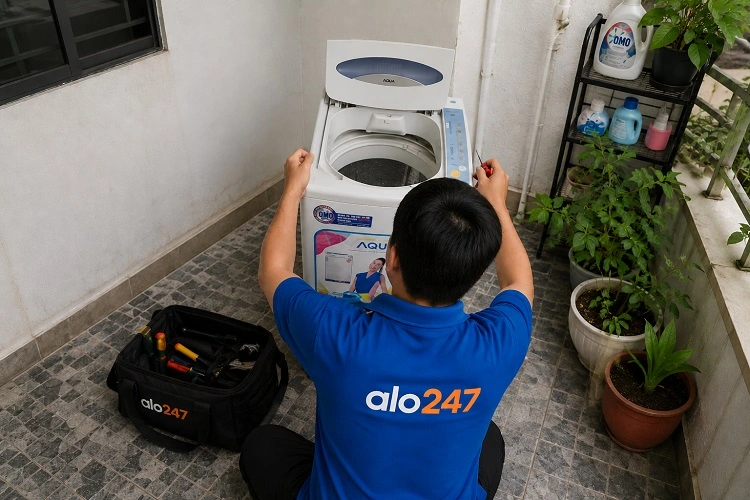 Thợ alo247 sửa máy giặt Aqua tại nhà