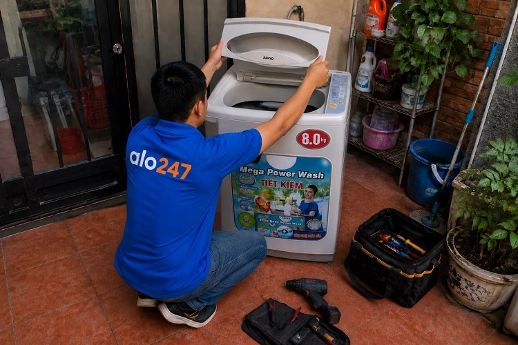 Thợ alo247 sửa máy giặt Sanyo tại nhà