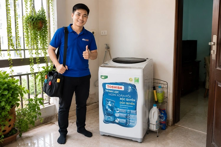 Thợ alo247 sửa máy giặt Toshiba cửa trên