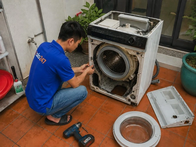 Thợ alo247 sửa máy giặt tại Hà Đông