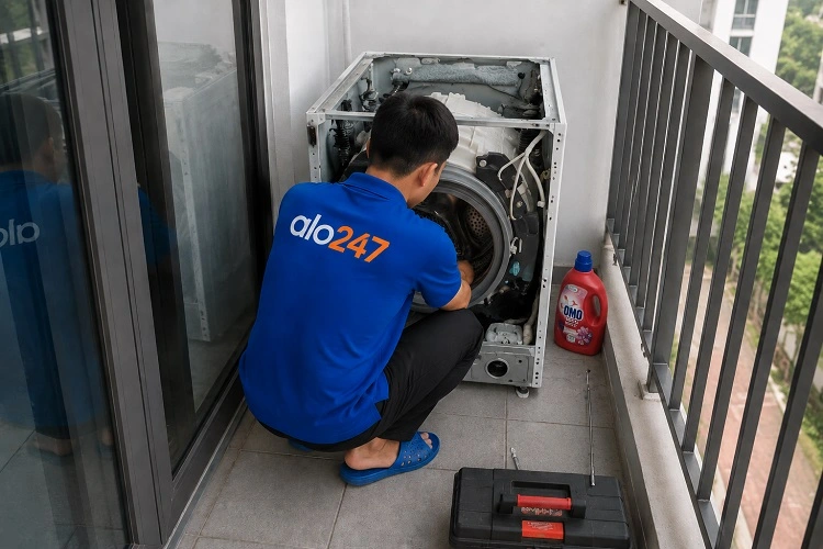 Thợ alo247 sửa máy giặt tại Long Biên