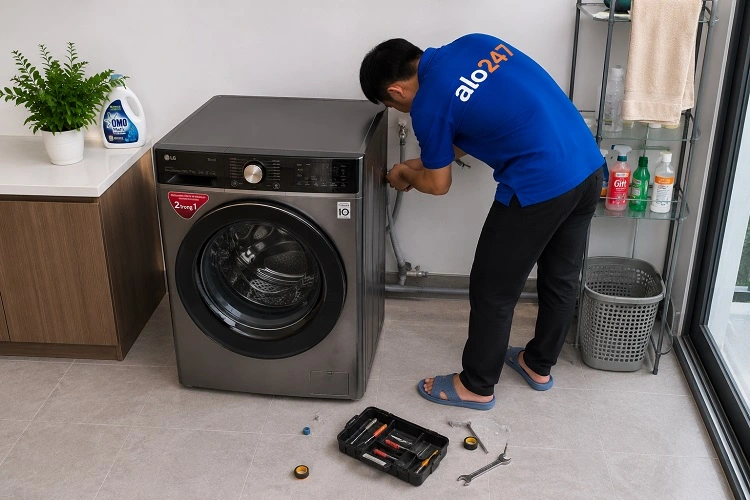 Thợ alo247 sửa máy giặt tại nhà Cầu Giấy