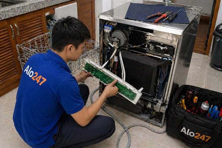 Thợ alo247 sửa máy rửa bát tại Hà Nội