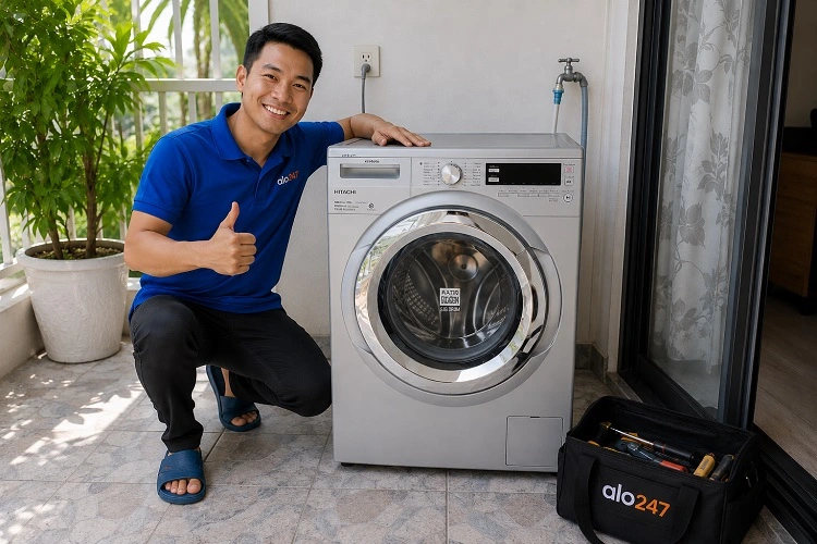 alo247 sửa máy giặt Hitachi uy tín