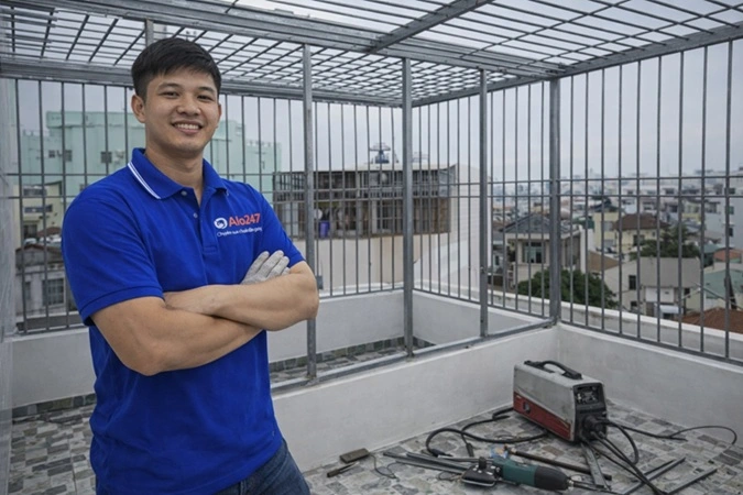 thợ alo247 bên chuồng cọp mới dựng