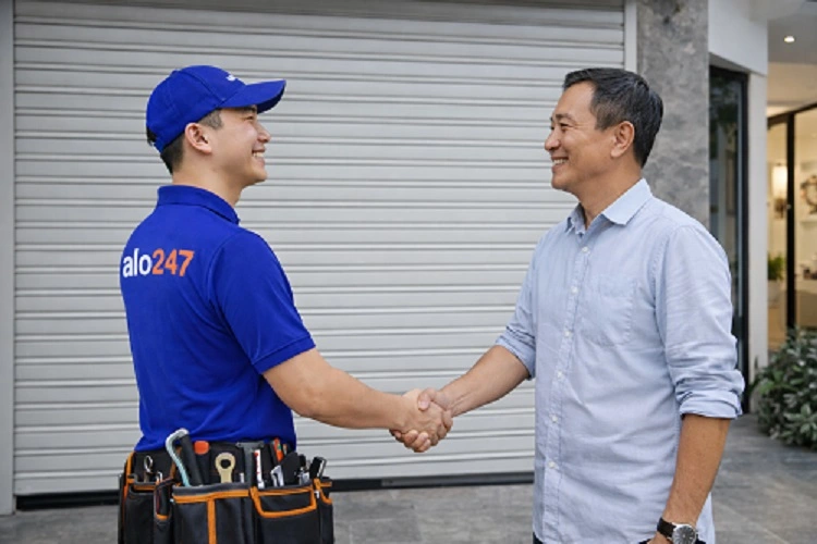Thợ alo247 bàn giao và ký bảo hành dịch vụ