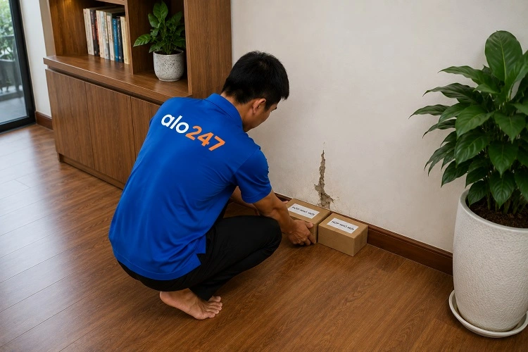 Thợ alo247 diệt mối bằng việc đặt hộp nhử mối tại Tây Hồ