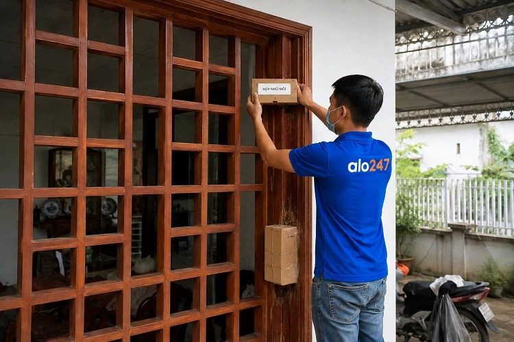 Thợ alo247 diệt mối bằng việc đặt hộp nhử mối tại Thanh Trì