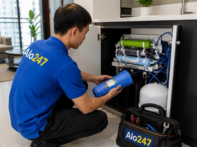 Thợ alo247 thay lõi lọc cho máy lọc nước tại Thanh Trì