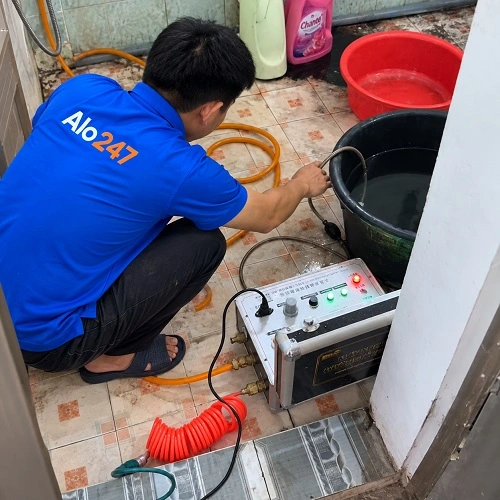 Thợ Alo247 sục rửa đường ống nước tại Hà Nội