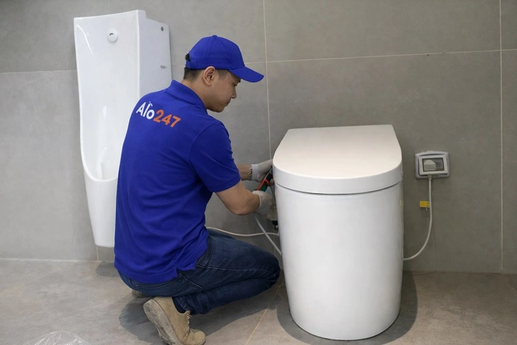 Thợ lắp đặt bồn cầu tại Hà Nội