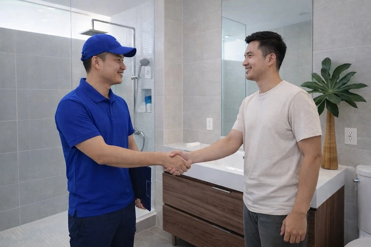 Thợ alo247 bàn giao cho khách hàng