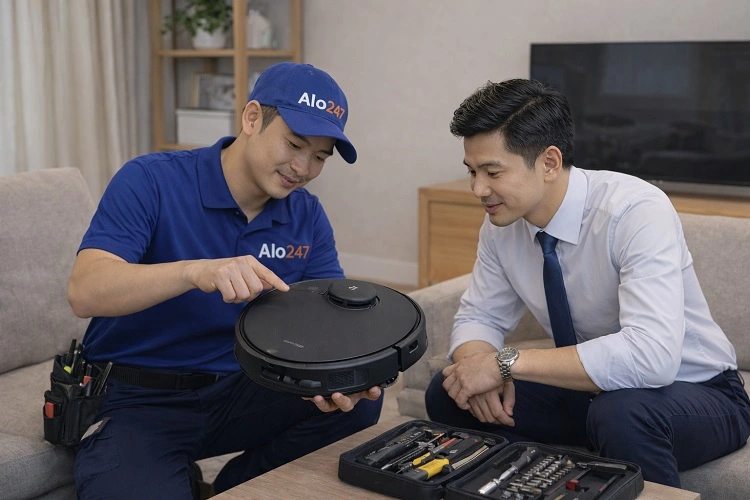 Thợ alo247 kiểm tra robot hút bụi xiaomi