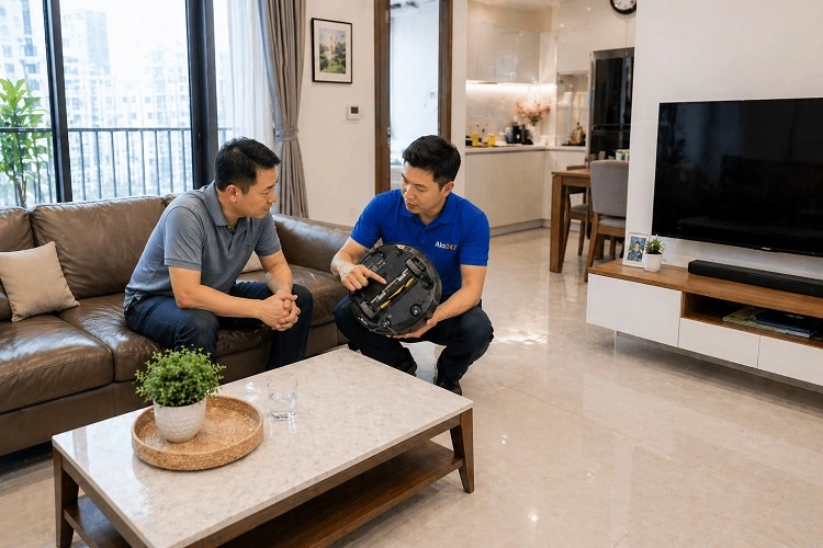 Thợ alo247tro đổi phương án sửa robot hút bụi xiaomi
