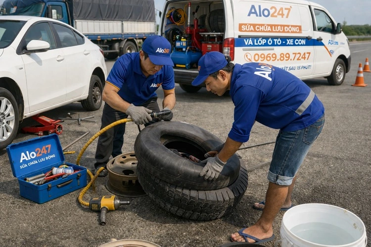 Thợ vá lốp xe ô tô