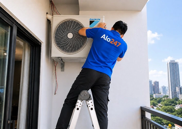 Thợ alo247 lắp đặt điều hoà tại Long Biên
