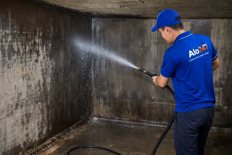 Thợ alo247 vệ sinh bể nước ngầm