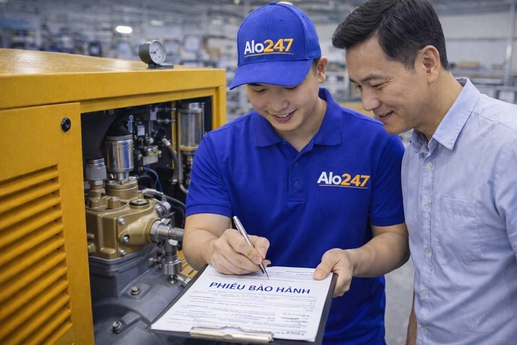 Thợ Alo247 ghi phiếu bảo hành