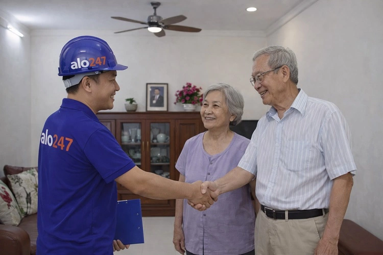 Thợ alo247 ký bảo hành dịch vụ thi công