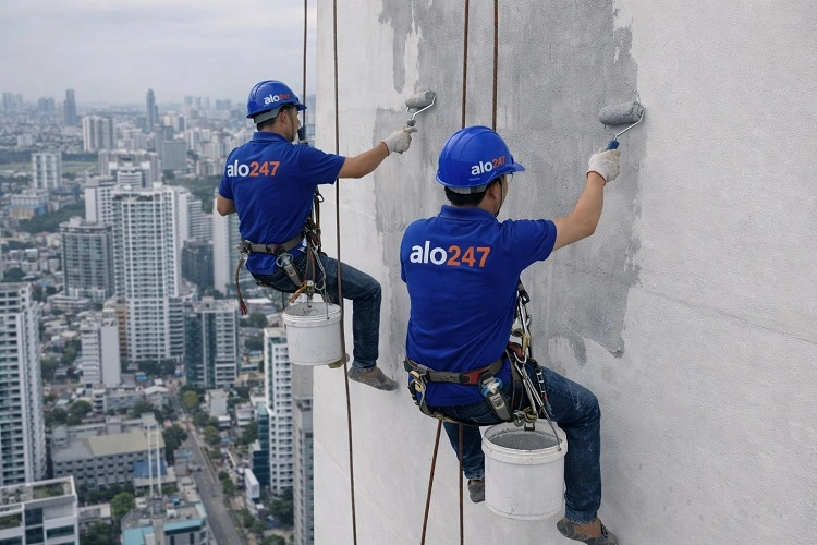 Thợ thi công chống thấm tường nhà cao tầng tại Phú Diễn