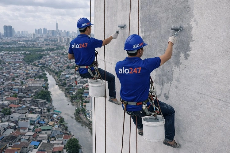 Thợ alo247 thi công chống thấm ngoài trời tại Phú Thượng